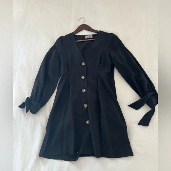 ASOS | Dresses | Asos Button Front Black Dress | Poshmark